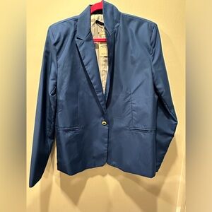 Zara 2005/914/700 Women's xxl Cobalt Blue One Button Blazer Suit Jacket